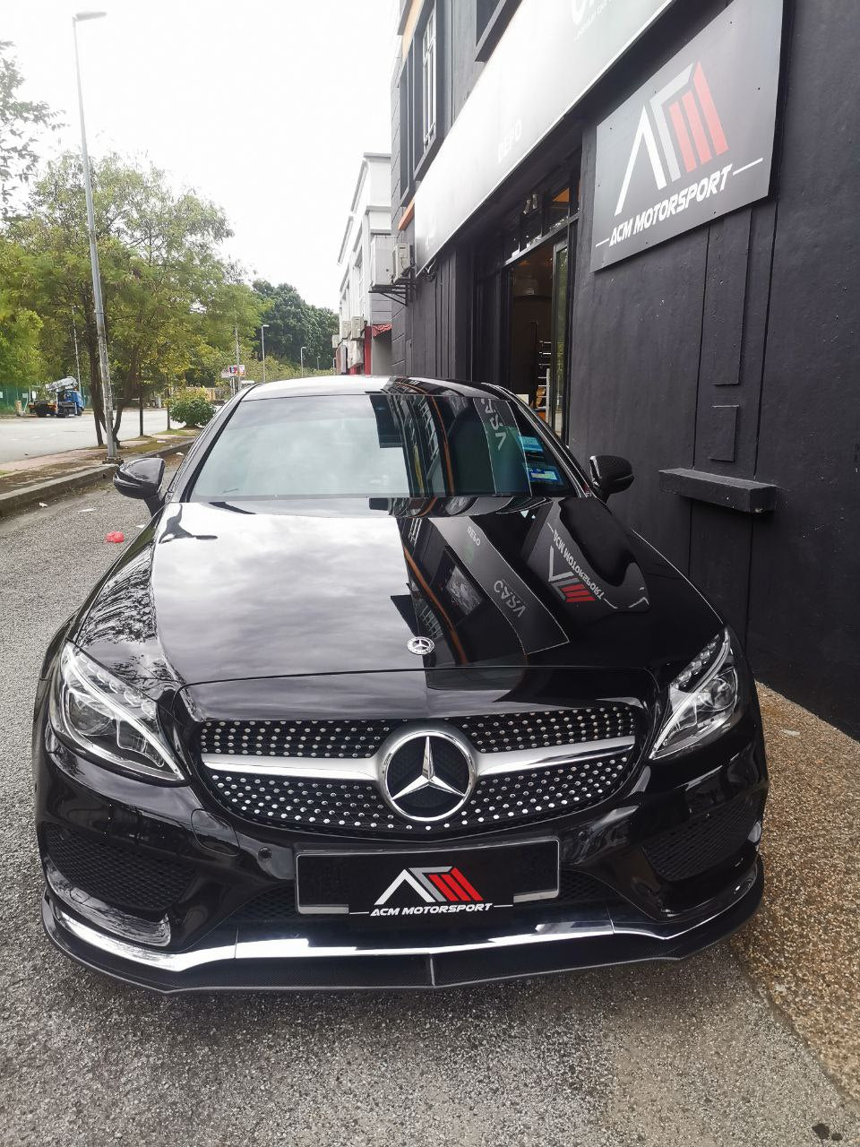 Mercedes benz W205 front lip for amg bumper