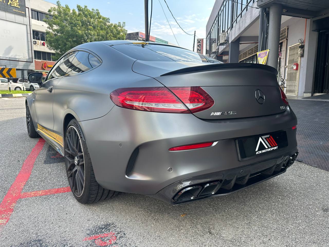 Mercedes benz w205 coupe rear diffuser