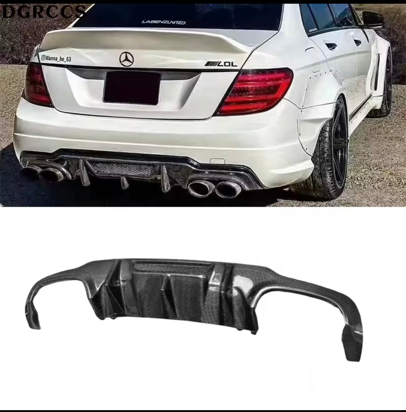 Mercedes benz W204 Wld rear diffuser