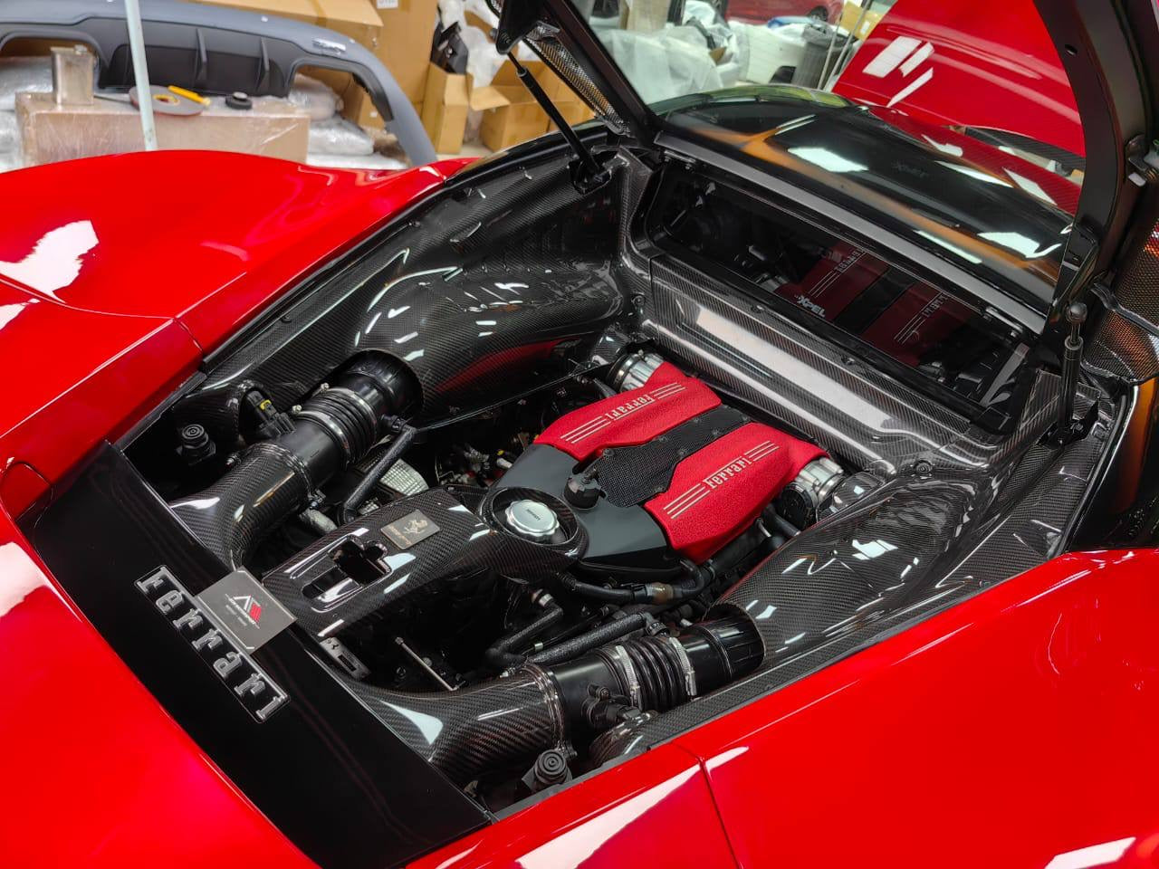 Ferrari 488 engine carbon parts