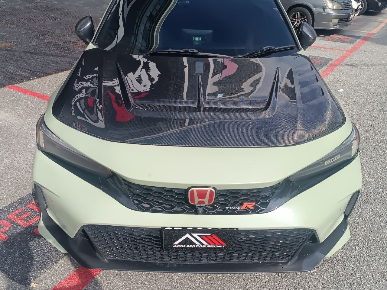 Honda civic fe vrs carbon hood v2