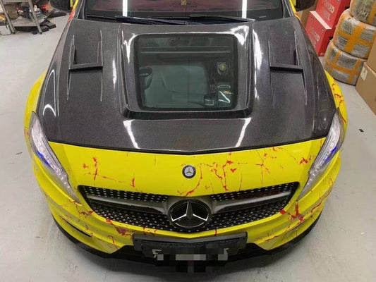 Mercedes benz w176 carbon fiber hood